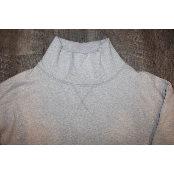 MATE THE LABEL ORGANIC COTTON CROPPED FLEECE TURTLENECK SWEATSHIRT GRAY SZ S - Picture 2 of 4